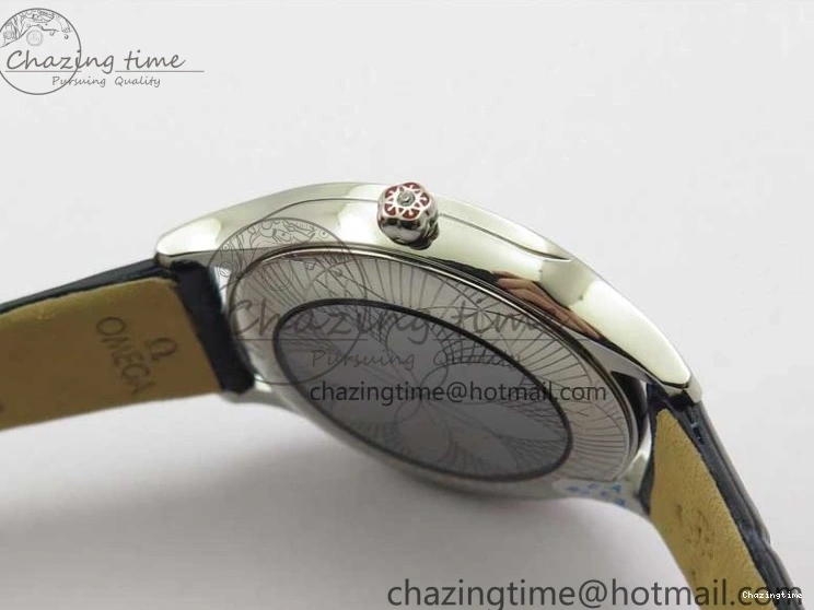 0701 UrbanChic Ladies’ De Ville Trésor Diamond SS 3AF 1:1 Best Edition Black MOP Dial On Black Leather Strap Swiss Quartz 7878